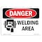 Signmission Safety Sign, OSHA Danger, 7" Height, Welding Area, Landscape OS-DS-D-710-L-1620 - alternate 1